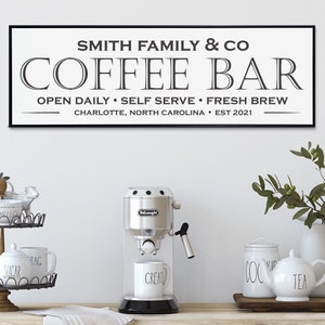 Custom Coffee Bar Sign, Personalized Coffee Bar Sign, Personalized Decor