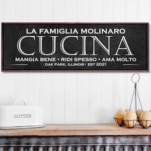 Personalized Kitchen Sign, Cucina Sign, Italian Kitchen Sign