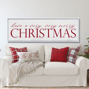 Christmas Sign, Red and White Christmas Sign, Christmas Wall Decor