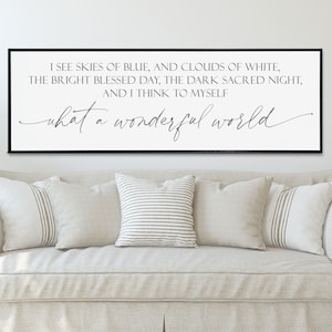 And I Think To Myself What A Wonderful World Sign, What A Wonderful World Wall Art, I See Skies image 1