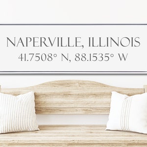 Latitude and Longitude Coordinates Sign, GPS Coordinates Sign, City and State Sign