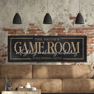 Personalized Game Room Sign, Custom Game Room Sign, Personalized Decor