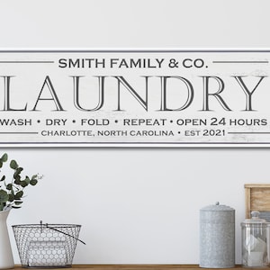 Personalized Laundry Sign, Laundry Co Sign, Laundry Room Decor