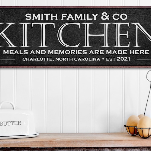 Framed Personalized Custom Kitchen Sign Etsy