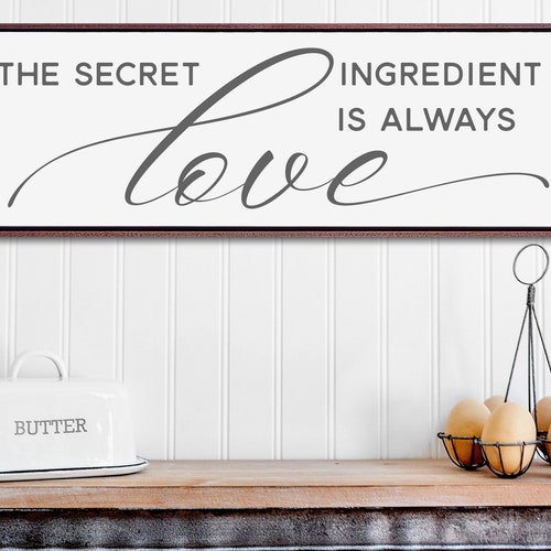 The Secret Ingredient is Love Metal Wall Art Kitchen Wall Etsy