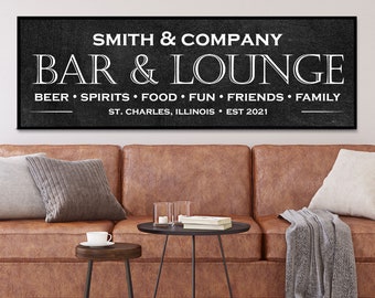 Personalized Bar Sign, Custom Bar and Lounge Sign, Personalized Wall Decor