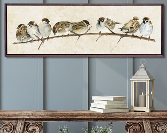 Birds Artwork, Birds On A Branch Artwork, Bird Wall Decor