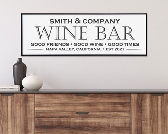 Personalized Wine Bar Sign, Wine Wall Decor, Personalized Decor