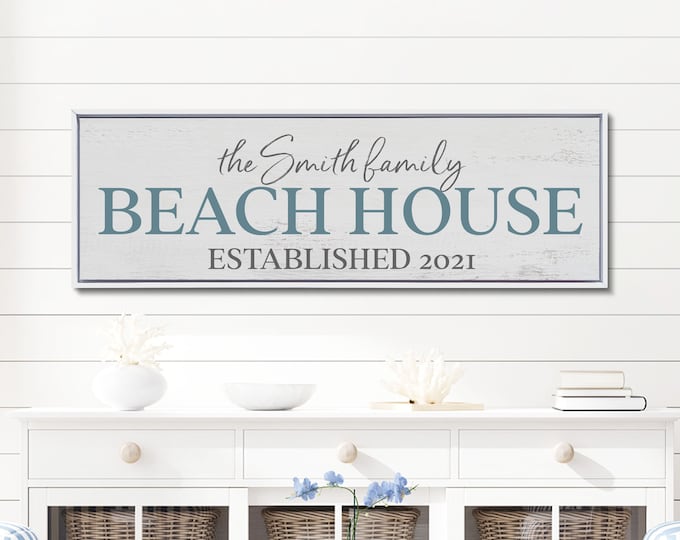Custom Beach House Sign, Personalized Beach House Sign, Beach House Sign With Name and Established Date