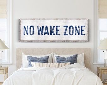 No Wake Zone Sign, Rustic Lake Sign, Lake House Decor