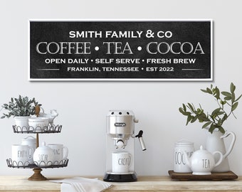 Personalized Coffee Tea Cocoa Sign, Custom Coffee Tea Cocoa Sign, Personalized Coffee Decor