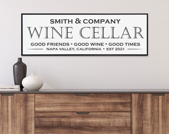 Personalized Wine Cellar Sign, Custom Wine Cellar Sign, Wine Wall Decor