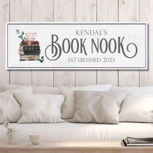 Book Lovers Gift, Personalized Book Nook Sign, Personalized Library Sign