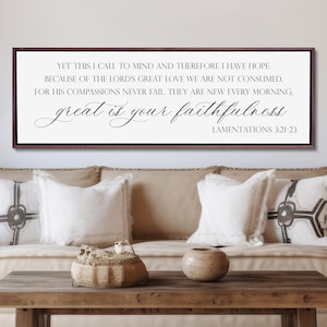 Great Is Thy Faithfulness Sign, Scripture Sign, Bible Verse Sign