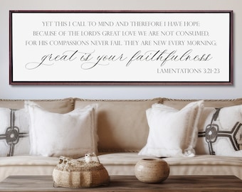 Great Is Thy Faithfulness Sign, Scripture Sign, Bible Verse Sign