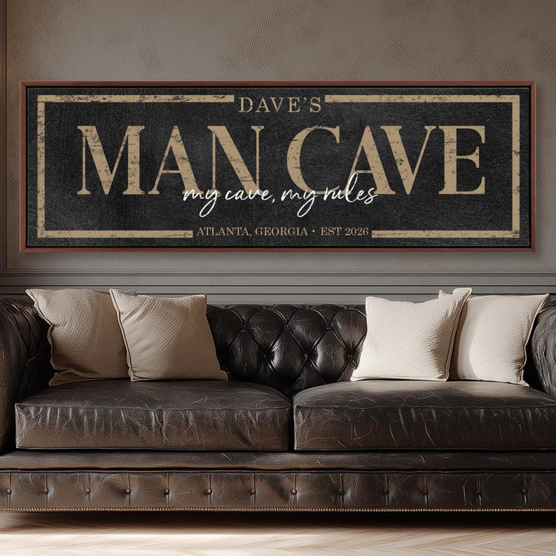 Custom Man Cave Sign: Personalized Farmhouse Decor image 5