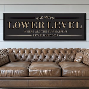 Lower Level Sign, Custom Lower Level Lounge Sign, MANY COLORS AVAILABLE