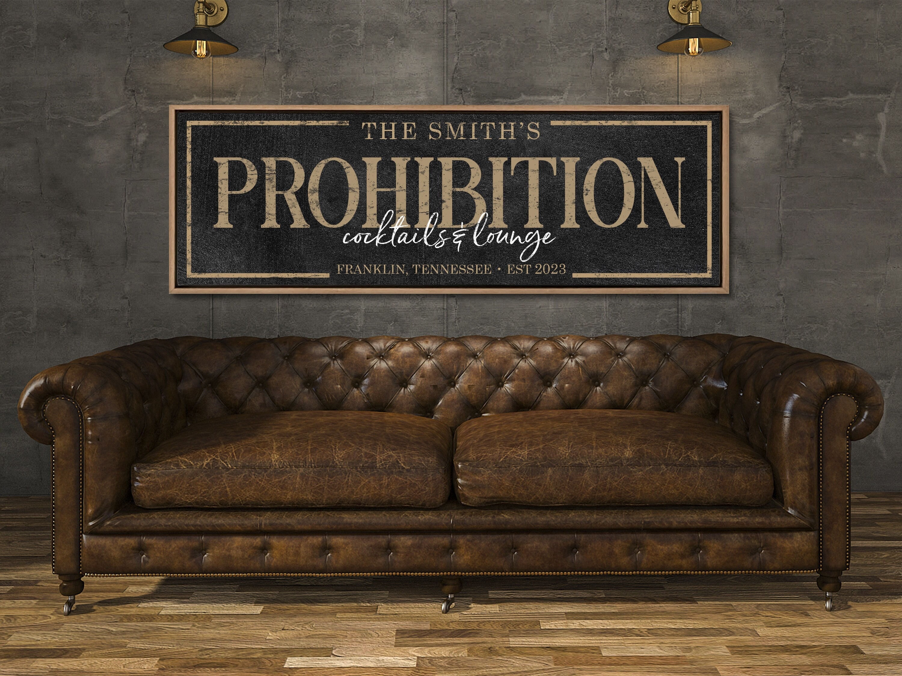 Prohibition Wall Art, Personalized Home Bar Sign, Personalized Prohibition  Sign 