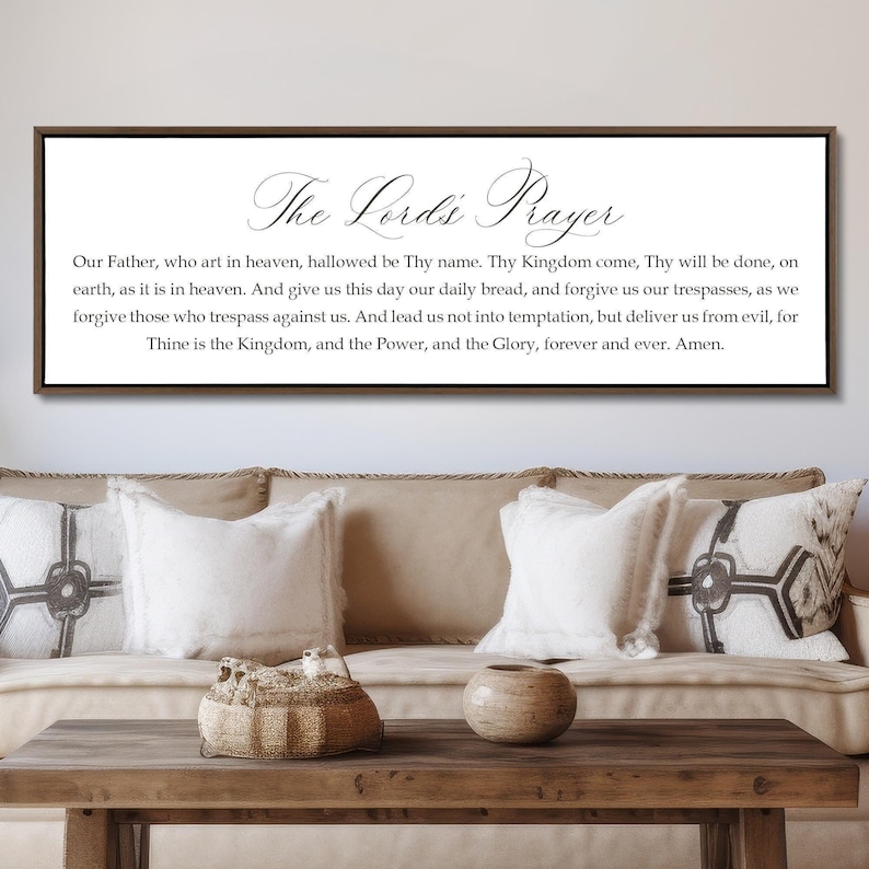 The Lord's Prayer Sign, Our Father Wall Art, Christian Wall Decor image 7