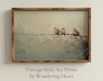 Vintage Art Print, Nature Wall Art, Landscape Oil Painting
