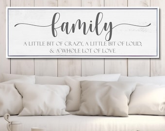 Family Sign, Family A Little Bit Of Crazy, Family Wall Decor
