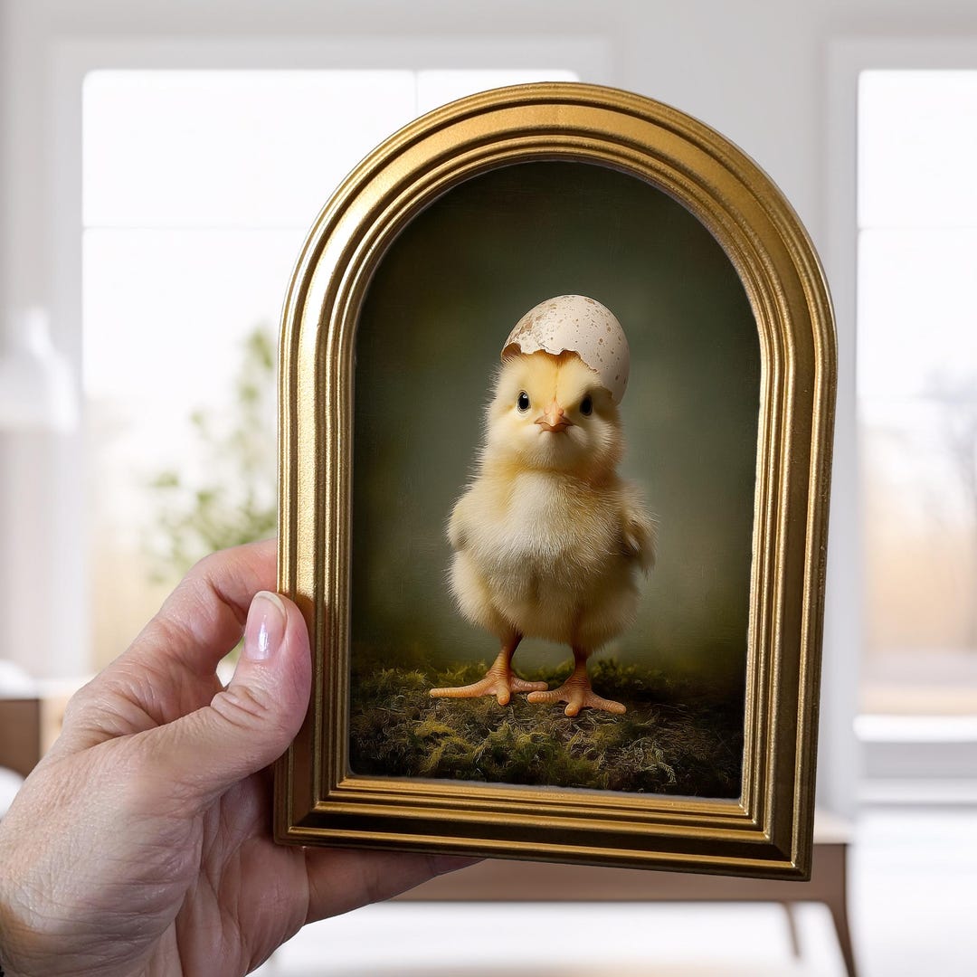 Small Gold Arched Frame Cute Chick Easter Decor: Affordable Gifts for ...