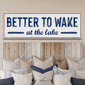 Lake House Sign, Farmhouse Canvas, Above Bed Decor Bild 7
