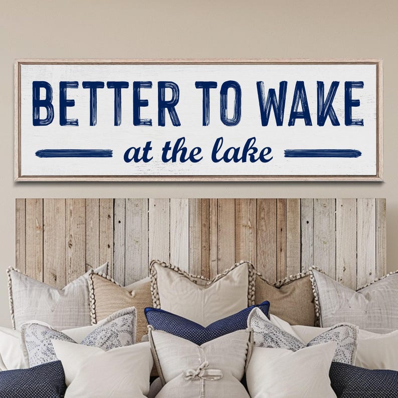 Lake House Sign, Farmhouse Canvas, Above Bed Decor Bild 7