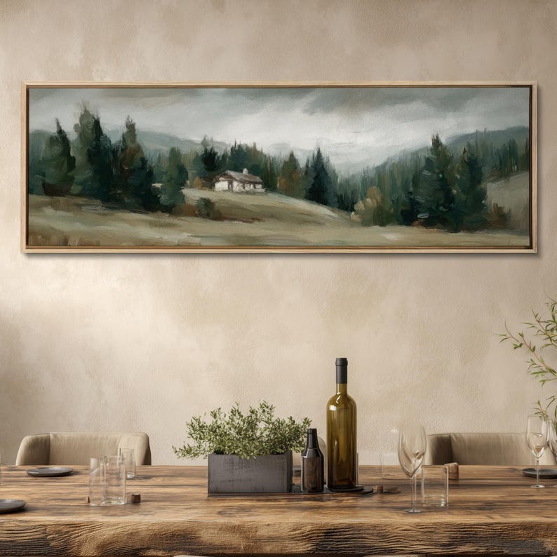 Large Sage Green Landscape Print: Framed Neutral Wall Artwork image 10
