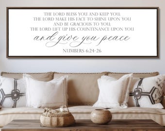 The Lord Bless You and Keep You Sign, The Benediction Sign, Christian Wall Decor