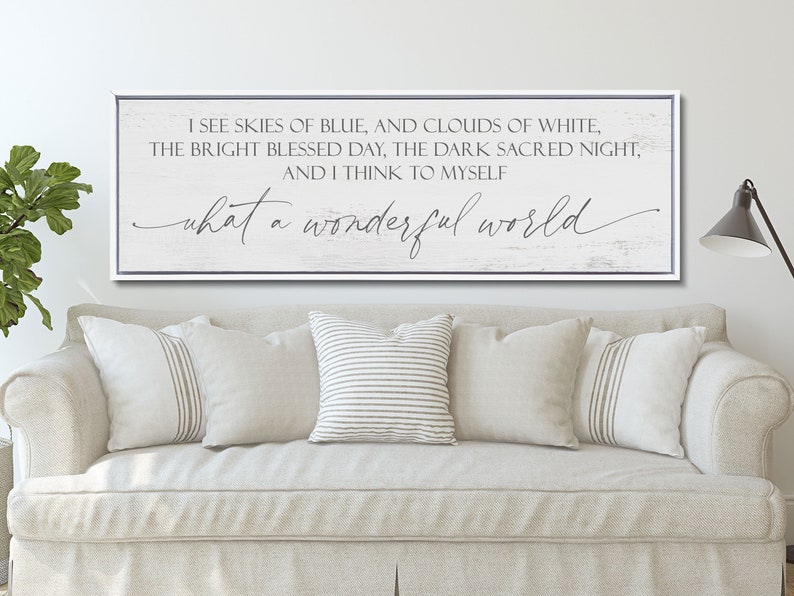 And I Think To Myself What A Wonderful World Sign, What A Wonderful World Wall Art, I See Skies image 4