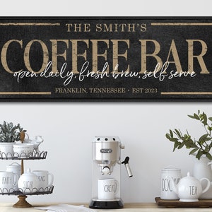 Custom Coffee Bar Sign, Modern Farmhouse Coffee Bar Sign, Personalized ...