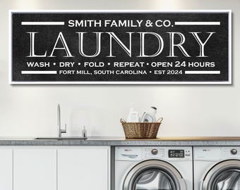 Personalized Laundry Room Sign, Farmhouse Decor