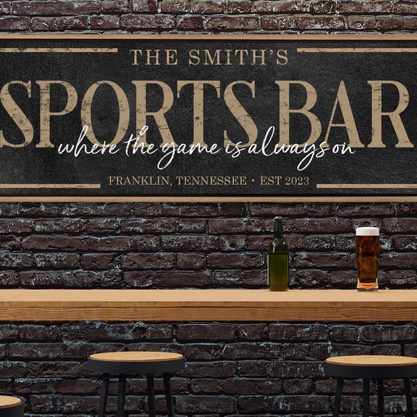 Personalized Sports Bar Sign, Home Sports Bar Sign, Custom Sports Bar Decor