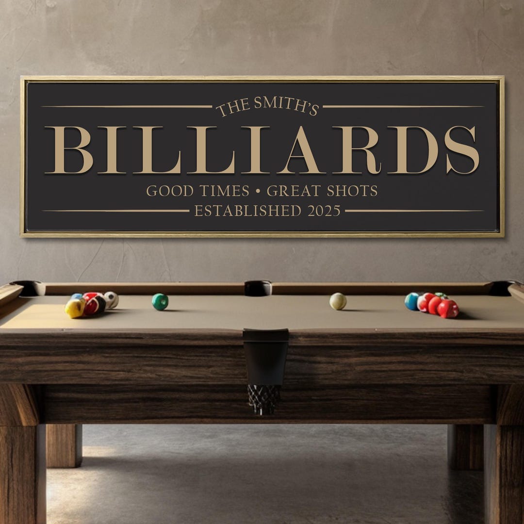 Personalized Billiards Sign for Home Billiards Room - Etsy