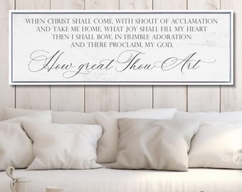 How Great Thou Art Christian Hymn Sign | Framed Scripture Wall Art