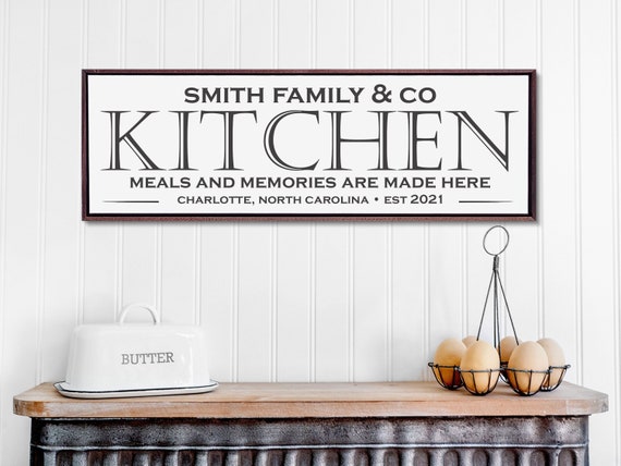 Custom Family Kitchen Sign Wall Art
