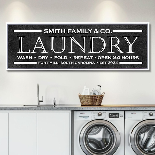 Personalized Laundry Room Sign, Farmhouse Decor