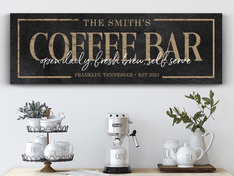 Custom Coffee Bar Sign Modern Farmhouse Coffee Bar Sign - Etsy