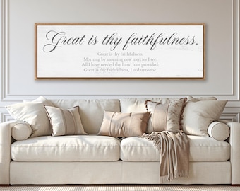 Lamentations 3 Scripture Art: Great Is Thy Faithfulness Framed Canvas