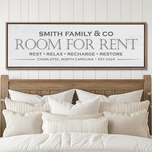 Personalized Guest Bedroom Wall Sign: Cozy Welcome Decor for Visitors, Custom Room Art Above Bed