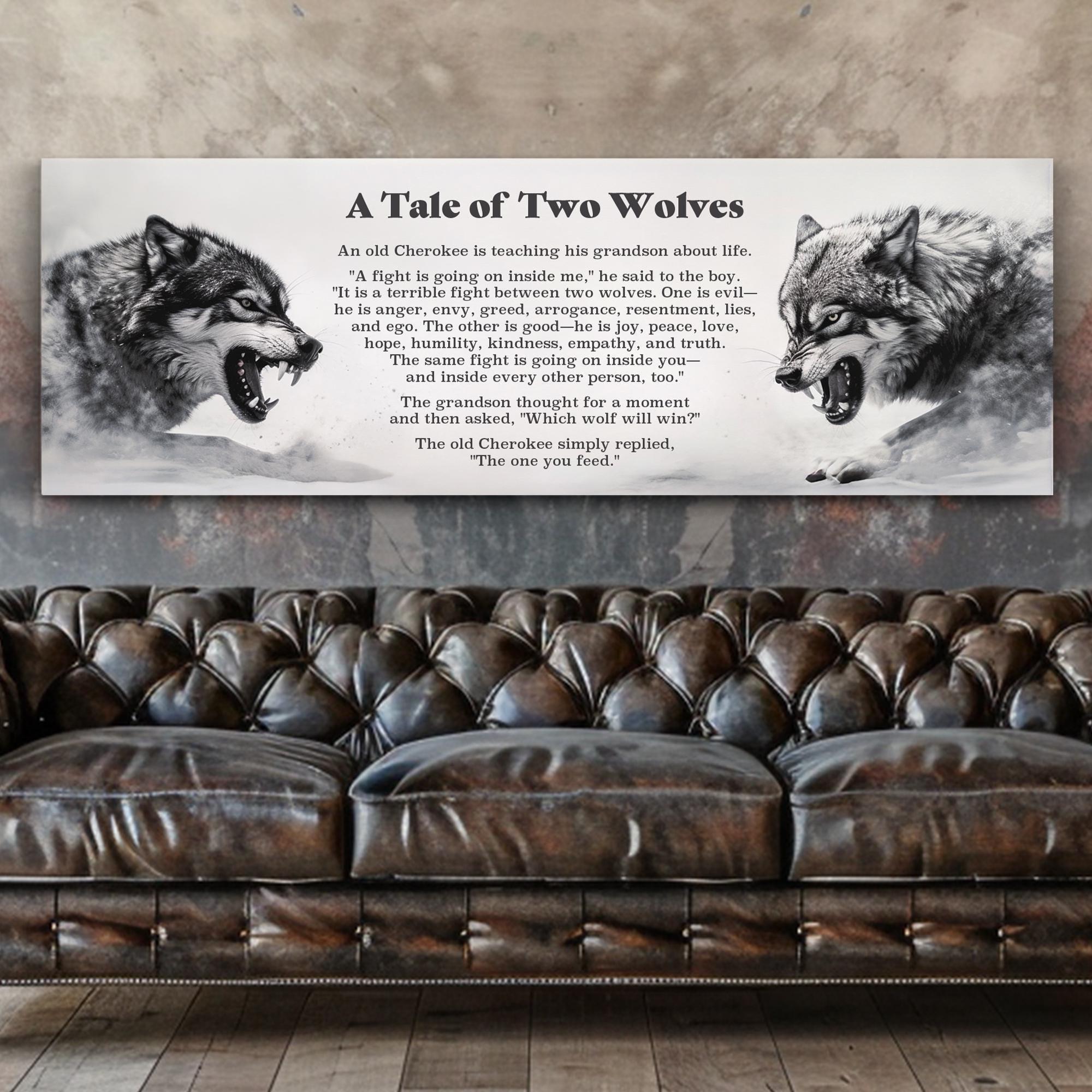 Tale Of Two Wolves Tale of Two Wolves Artwork, Native American Story, the Wolf You Feed - Etsy