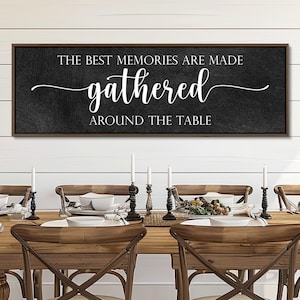 Dining Room Sign, The Best Memories Are Made Gathered Around The Table, Dining Room Wall Decor