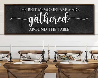 Dining Room Sign, The Best Memories Are Made Gathered Around The Table, Dining Room Wall Decor