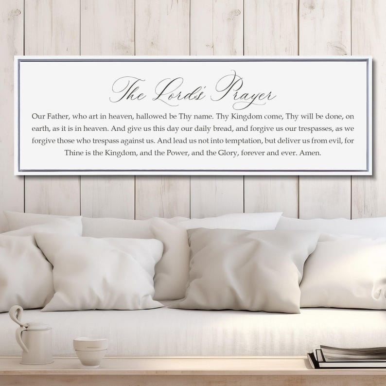 The Lord's Prayer Sign, Our Father Wall Art, Christian Wall Decor image 8