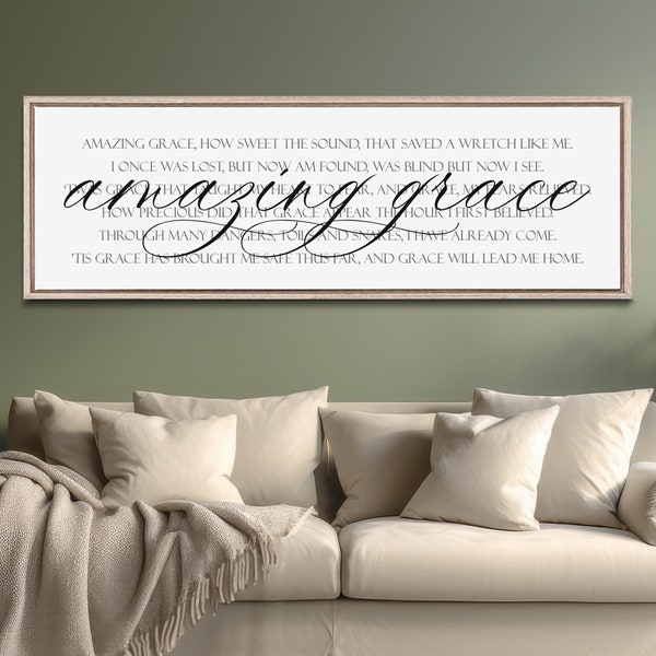 Amazing Grace Sign, Hymn Wall Decor, Amazing Grace Wall Art