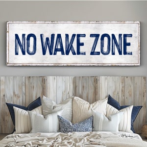 No Wake Zone Sign, Rustic Lake Sign, Lake House Decor