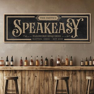 Custom Speakeasy Sign, Home Bar Decor image 2