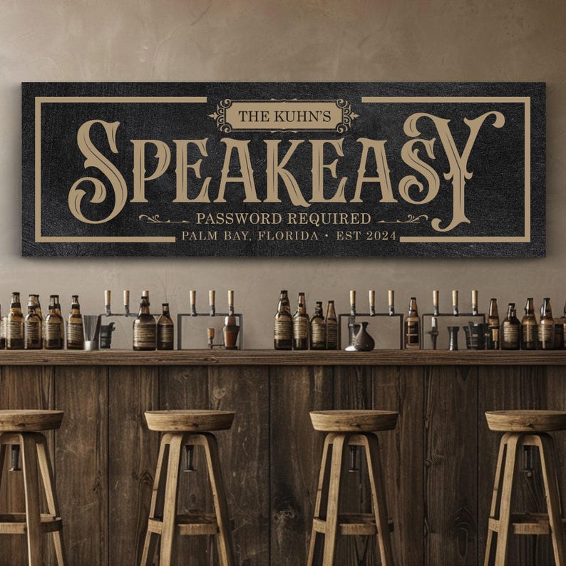 Custom Speakeasy Sign, Home Bar Decor image 6