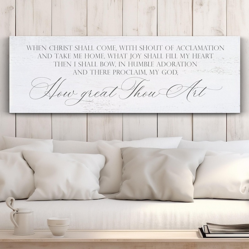 How Great Thou Art Christian Hymn Sign | Framed Scripture Wall Art bild 8